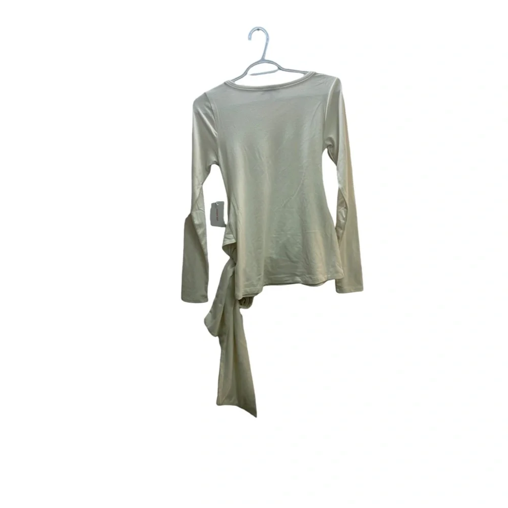 Good American wrapped waist tie around long sleeve top NWT sz 2 - Picture 5 of 5